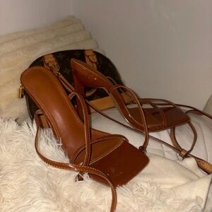 SHEIN Brown Strappy Heels